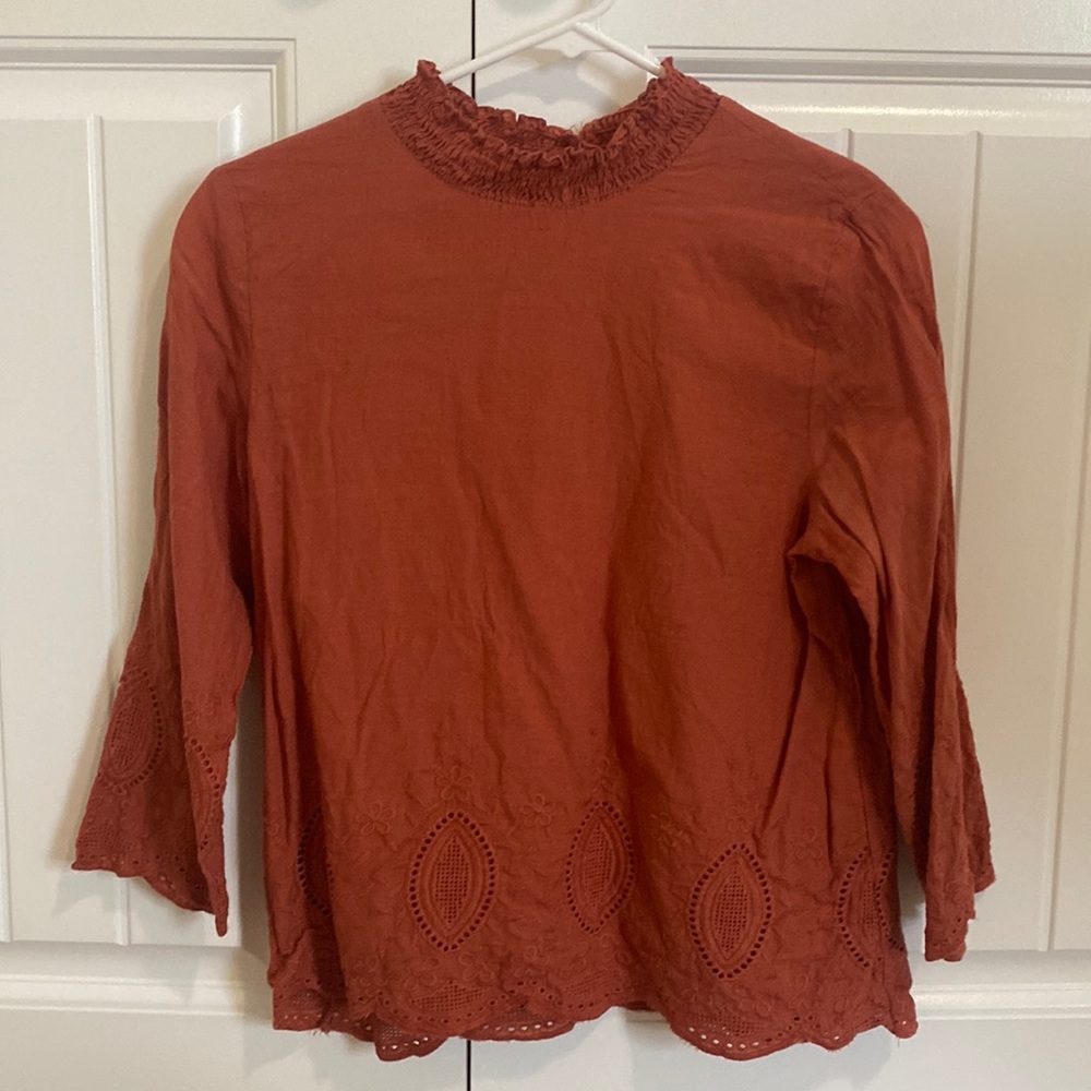 Roolee Smocked Neck Detail Top